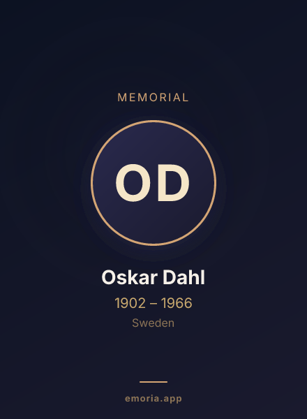 Memorial portrait of Oskar Dahl