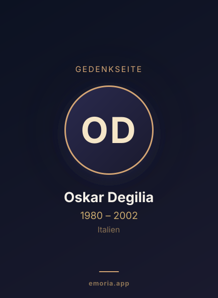 Gedenkportrait von Oskar Degilia