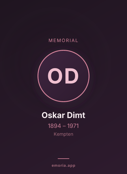 Memorial portrait of Oskar Dimt