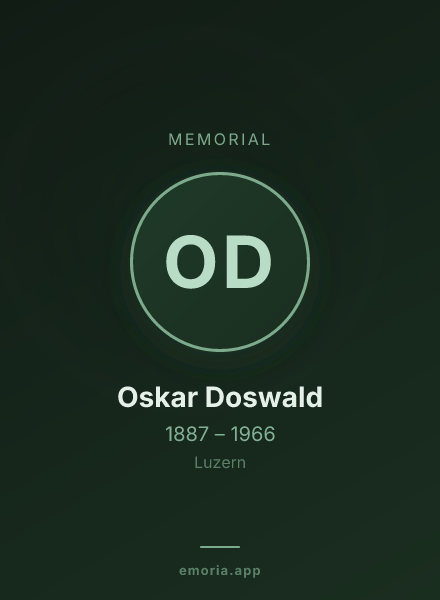 Memorial portrait of Oskar Doswald