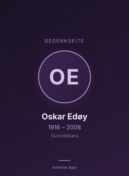 Gedenkportrait von Oskar Edøy