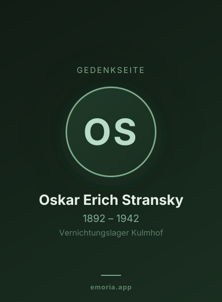 Gedenkportrait von Oskar Erich Stransky