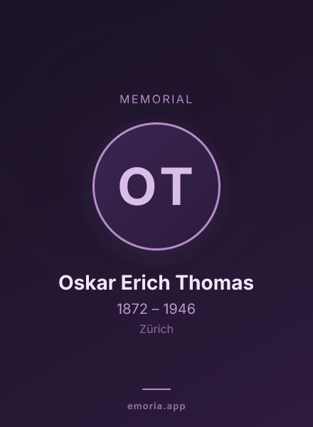 Memorial portrait of Oskar Erich Thomas