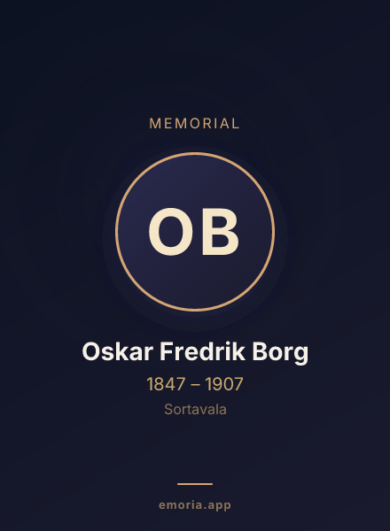 Memorial portrait of Oskar Fredrik Borg