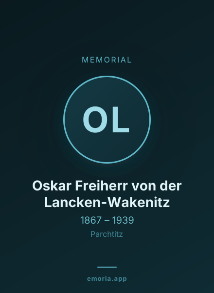 Memorial portrait of Oskar Freiherr von der Lancken-Wakenitz