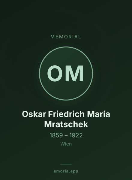 Memorial portrait of Oskar Friedrich Maria Mratschek