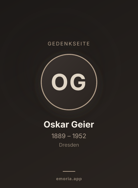 Gedenkportrait von Oskar Geier