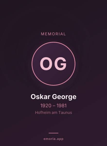 Memorial portrait of Oskar George