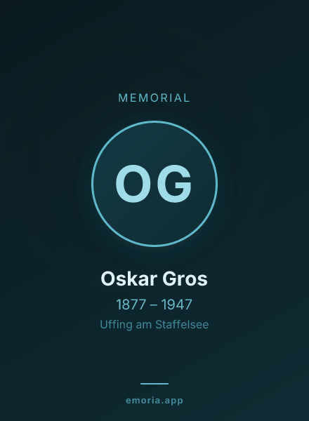 Memorial portrait of Oskar Gros