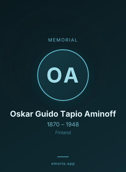 Memorial portrait of Oskar Guido Tapio Aminoff