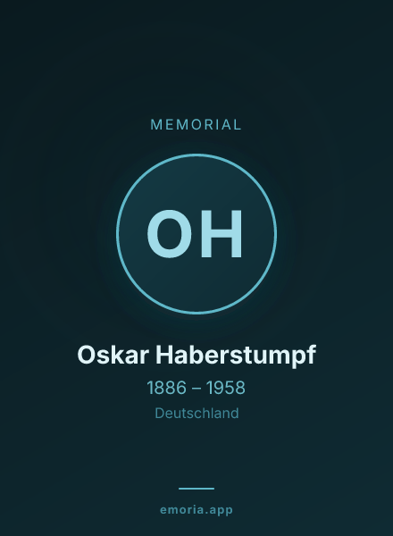 Memorial portrait of Oskar Haberstumpf