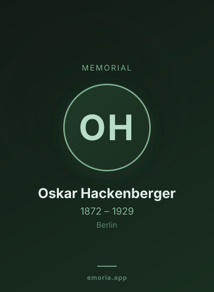 Memorial portrait of Oskar Hackenberger