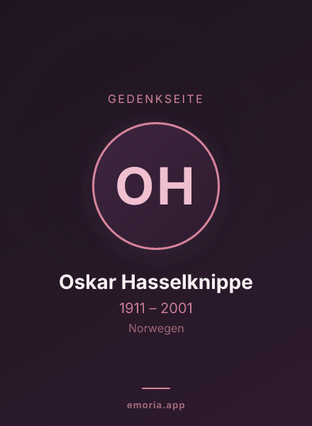 Gedenkportrait von Oskar Hasselknippe