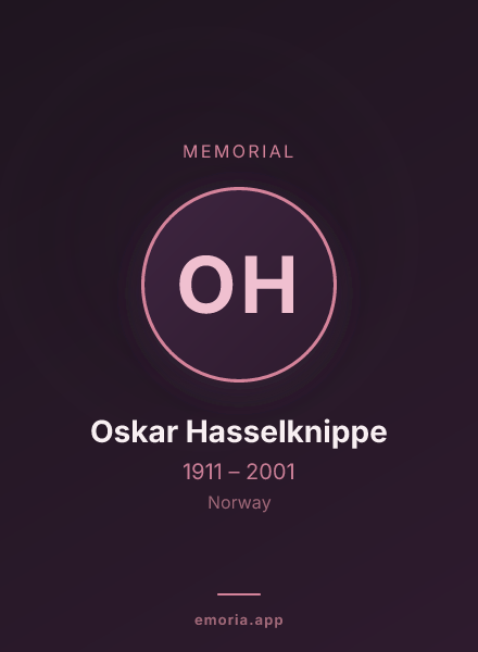 Memorial portrait of Oskar Hasselknippe