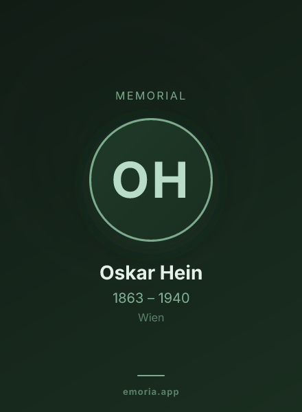 Memorial portrait of Oskar Hein