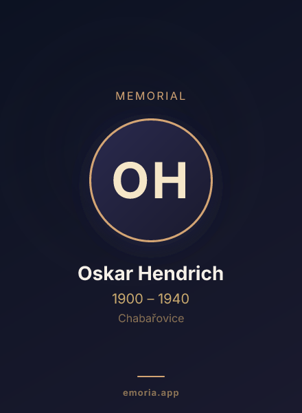 Memorial portrait of Oskar Hendrich