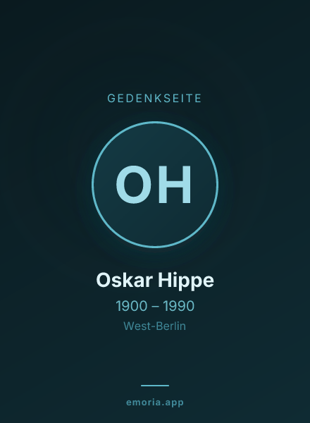 Gedenkportrait von Oskar Hippe