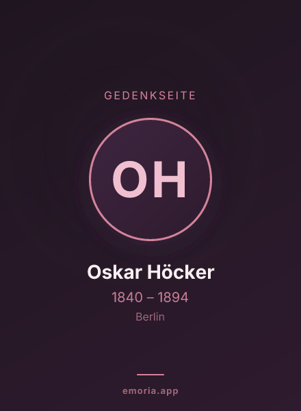 Gedenkportrait von Oskar Höcker