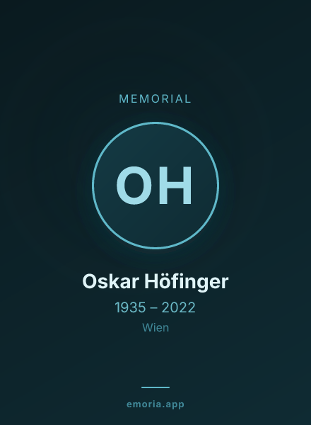 Memorial portrait of Oskar Höfinger