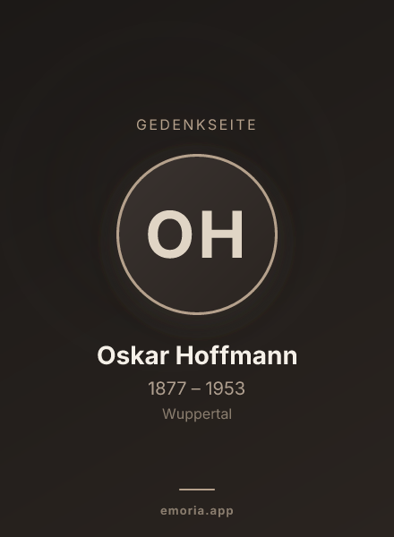 Gedenkportrait von Oskar Hoffmann