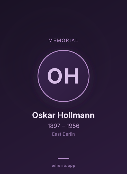 Memorial portrait of Oskar Hollmann