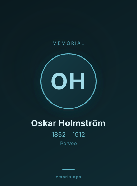 Memorial portrait of Oskar Holmström
