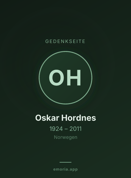Gedenkportrait von Oskar Hordnes