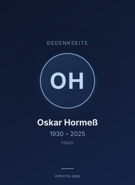 Gedenkportrait von Oskar Hormeß