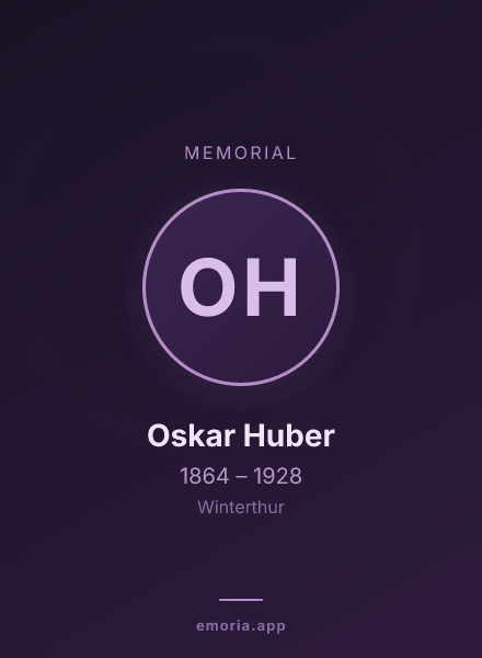 Memorial portrait of Oskar Huber
