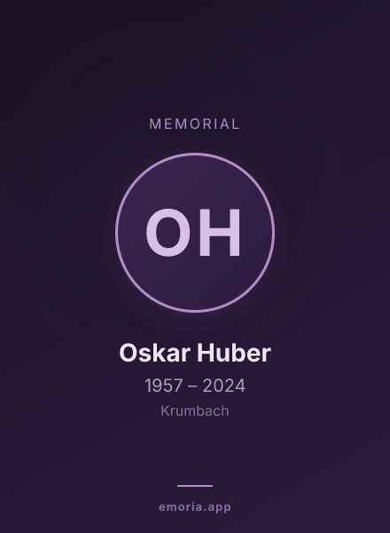 Memorial portrait of Oskar Huber