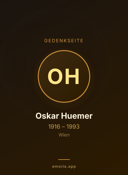 Gedenkportrait von Oskar Huemer