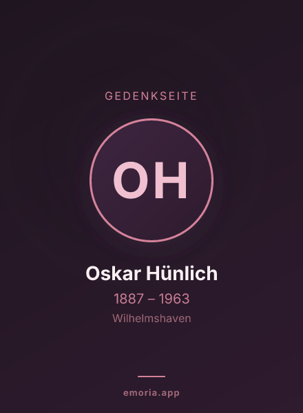 Gedenkportrait von Oskar Hünlich