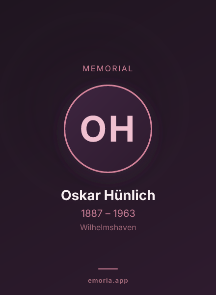 Memorial portrait of Oskar Hünlich