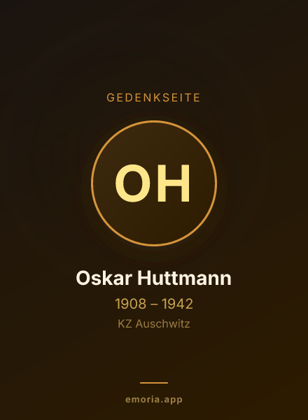 Gedenkportrait von Oskar Huttmann