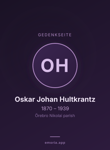 Gedenkportrait von Oskar Johan Hultkrantz