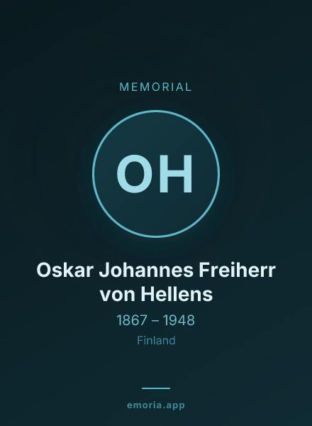 Memorial portrait of Oskar Johannes Freiherr von Hellens