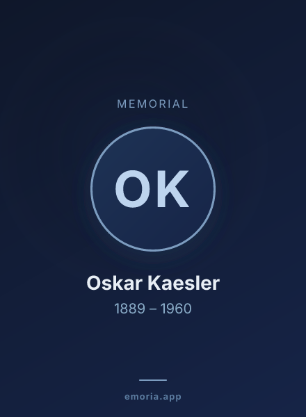 Memorial portrait of Oskar Kaesler