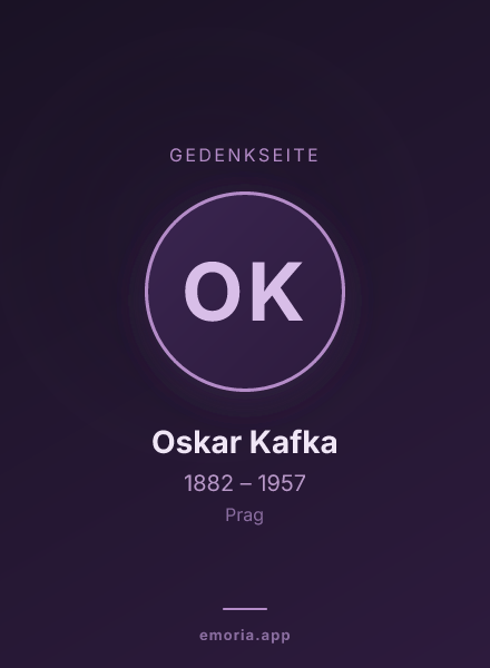 Gedenkportrait von Oskar Kafka