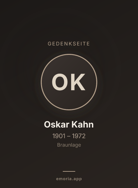 Gedenkportrait von Oskar Kahn