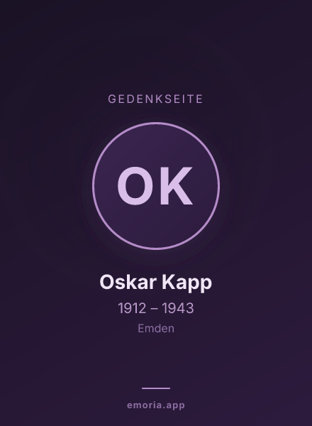 Gedenkportrait von Oskar Kapp
