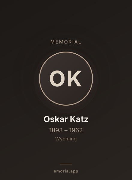 Memorial portrait of Oskar Katz