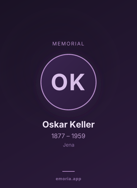 Memorial portrait of Oskar Keller