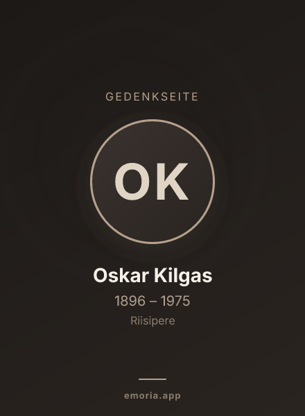Gedenkportrait von Oskar Kilgas