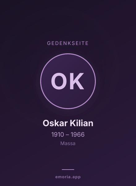 Gedenkportrait von Oskar Kilian