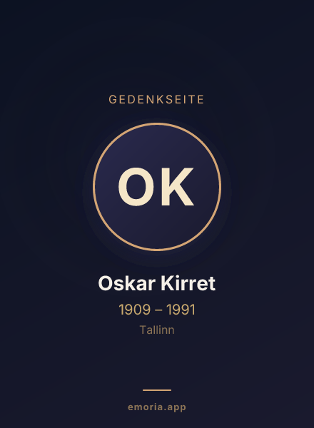 Gedenkportrait von Oskar Kirret