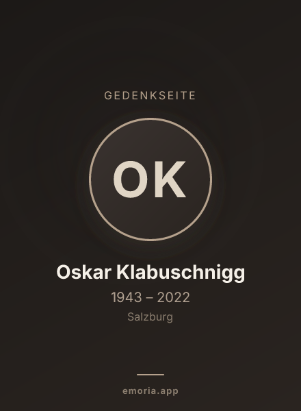 Gedenkportrait von Oskar Klabuschnigg