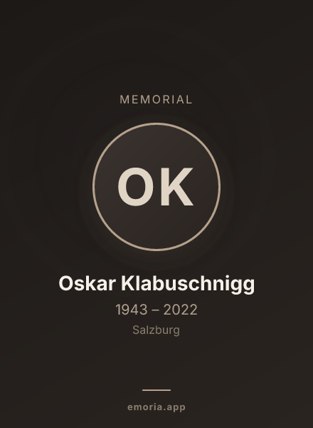 Memorial portrait of Oskar Klabuschnigg