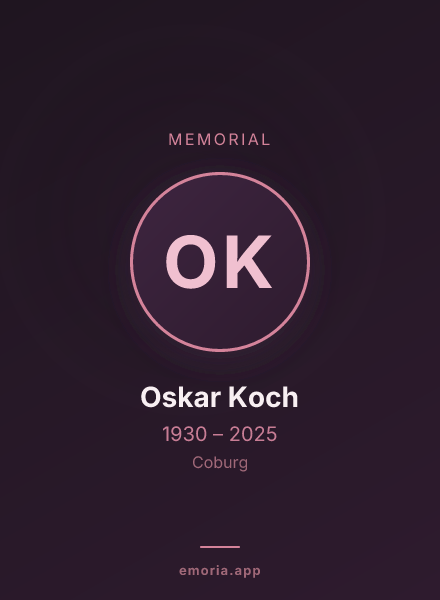 Memorial portrait of Oskar Koch