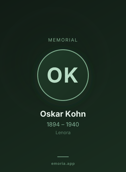 Memorial portrait of Oskar Kohn