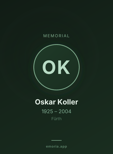 Memorial portrait of Oskar Koller